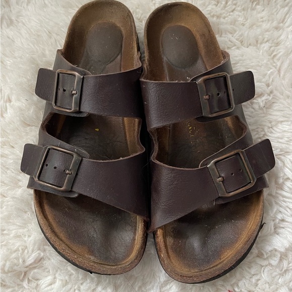 Viking Brown Leather Slide Sandals Size 6.5 - Picture 2 of 8